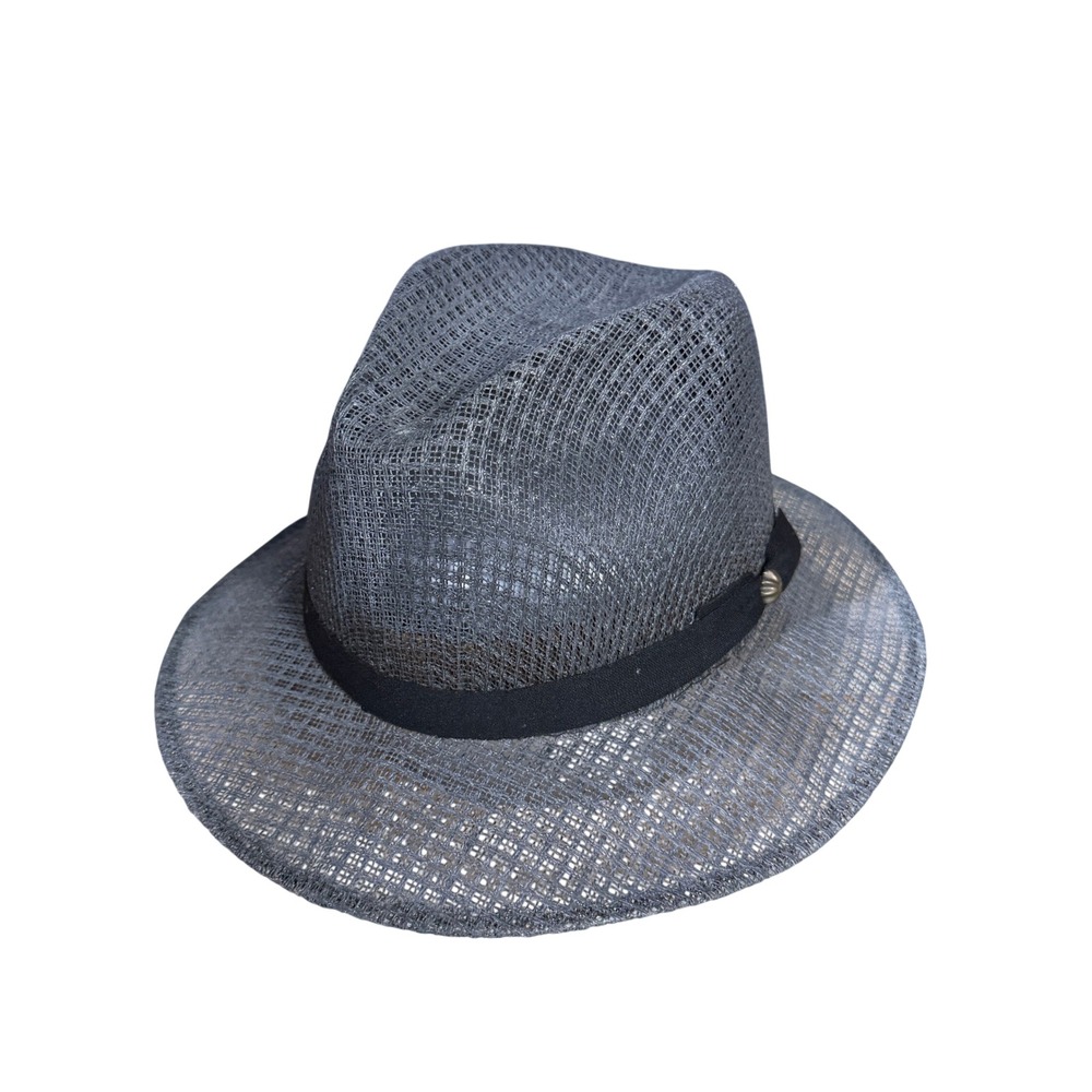 Summit Hats Grey Mesh Fedora Breathable Summer Sun Hat Size 7 3/8 59cm